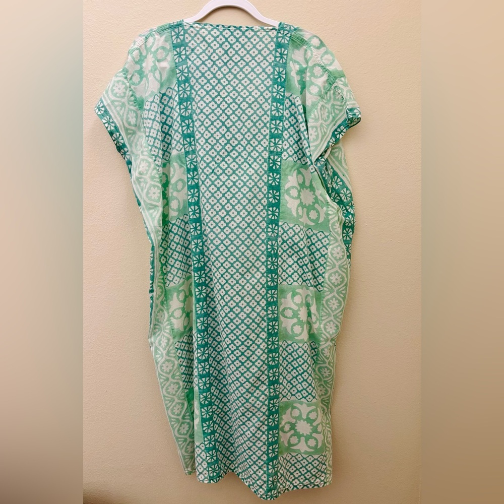 Emerson Fry India Collection DAUGHTERS CAFTAN - DARK GREEN ORGANIC One Size - Picture 11 of 16